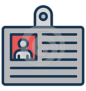 Basic Employee card Isolated Vector Icon that can be easily modified or edit RGB