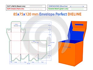 Basic envelope 2.5x3 inche dieline template
