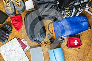 Basic equipment to pack by the tourist.