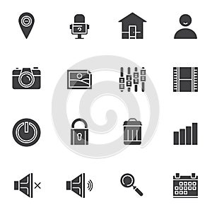 Basic essentials vector icons set