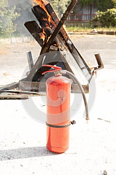 Preparedness for fire drill and training to use a powder type fire extinguisher