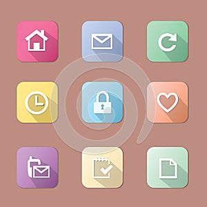 Basic Flat icon set