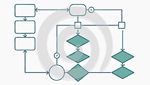 Basic Flowchart Diagram for Process Mapping, vector design Generative AI