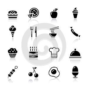 Základný jedlo ikony 