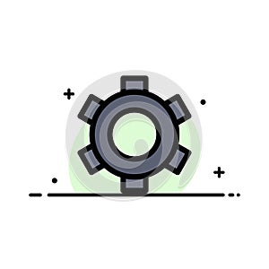 Basic, Gear, Setting, Ui  Business Flat Line Filled Icon Vector Banner Template