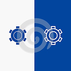 Basic, Gear, Setting, Ui Line and Glyph Solid icon Blue banner Line and Glyph Solid icon Blue banner