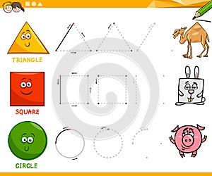 Basic geometric shapes drawing worksheet