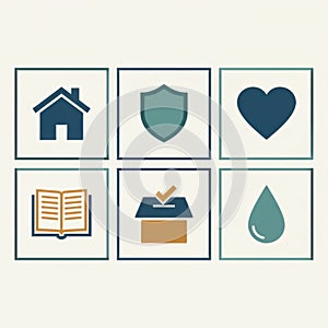 Basic Human Rights Icons in Minimal Design