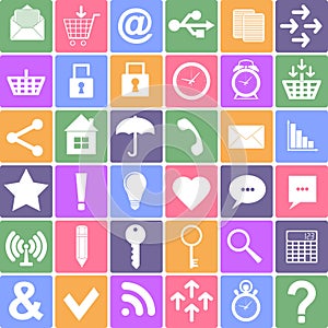 Basic icons set. Apps Smartphone sign icon. Vector