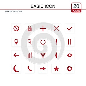 Basic icons set vector