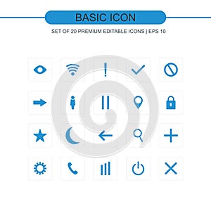 Basic icons set vector