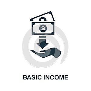 Basic Income icon. Monochrome simple Basic Income icon for templates, web design and infographics