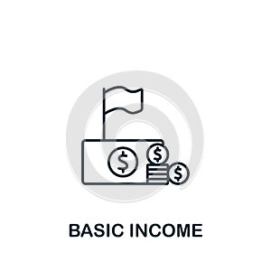 Basic Income icon. Monochrome simple Fintech Industry icon for templates, web design and infographics