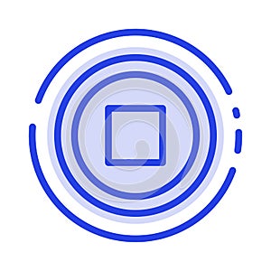 Basic, Interface, User Blue Dotted Line Line Icon