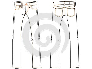Basic jeans drawing illustrati