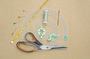 Basic Knitting Tools Flat Lay