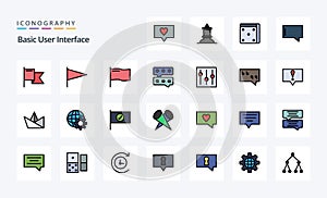 25 Basic Line Filled Style icon pack