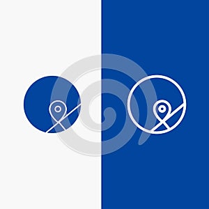 Basic, Map, Location, Map Line and Glyph Solid icon Blue banner Line and Glyph Solid icon Blue banner