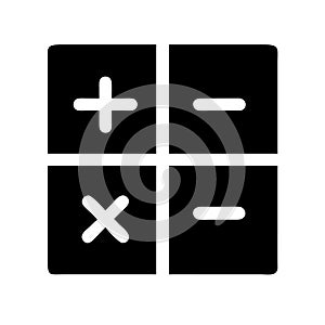 Basic Mathematical Operations Icon Set in Black and White Design