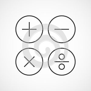 Basic mathematical symbols. Vector illustration.