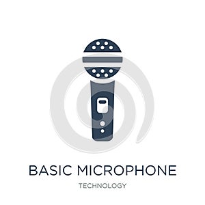 basic microphone icon in trendy design style. basic microphone icon isolated on white background. basic microphone vector icon