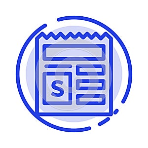 Basic, Money, Document, Bank Blue Dotted Line Line Icon