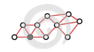 Basic Network Connection Icon for Simple Data Flow & Connectivity, vector design Generative AI