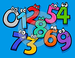 Basic numbers cartoon characters group