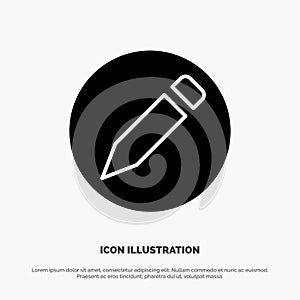 Basic, Pencil, Text solid Glyph Icon vector