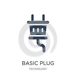 basic plug icon in trendy design style. basic plug icon isolated on white background. basic plug vector icon simple and modern