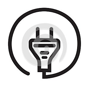 Basic plug icon vector sign and symbol isolated on white background, Basic plug logo concept