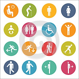 Basic Posture People Sitting Standing Icon Sign Symbol Pictogram