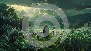 Basic representation of the parable of the lost sheep