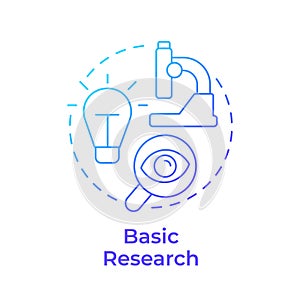 Basic research blue gradient concept icon