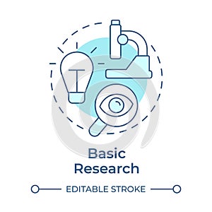 Basic research soft blue concept icon