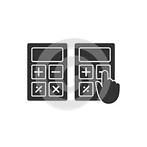 Black glyph calculator simple vector icon.