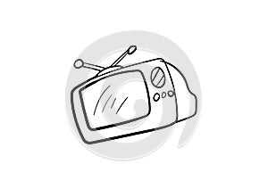 Television simple icon doodle vector