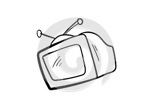 Television simple icon doodle vector