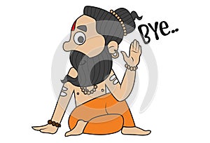 Cartoon Illustration Of Baba Ramdev