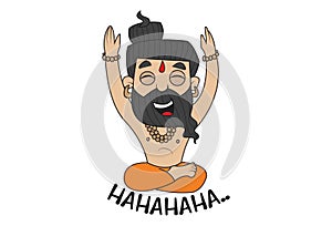 Cartoon Illustration Of Baba Ramdev