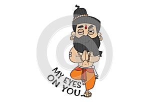 Cartoon Illustration Of Baba Ramdev