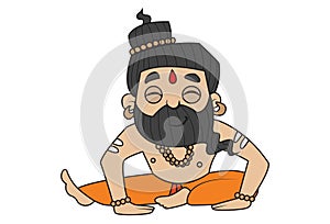 Cartoon Illustration Of Baba Ramdev