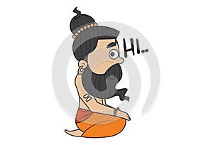 Cartoon Illustration Of Baba Ramdev