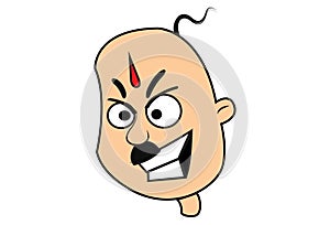 Vector Cartoon Illustration Of Bald Man
