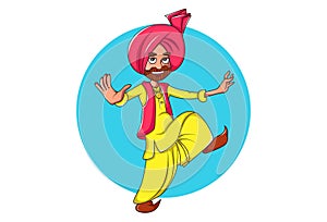 Illustration Of Cartoon Punjabi Man photo