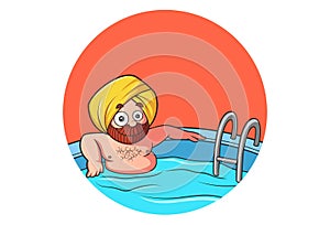 Illustration Of Cartoon Punjabi Man