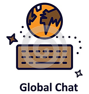 Global chart Isolated Vector icon that can easily modified or edit.