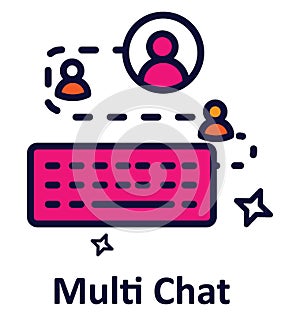 Multi chat Isolated Vector icon that can easily modified or edit.