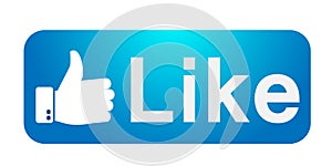 Facebook like icon thumb up vector banner illustrations on white background