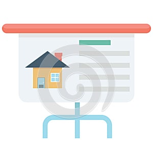Property Presentation Color Vector icon which can be easily modified or edit
